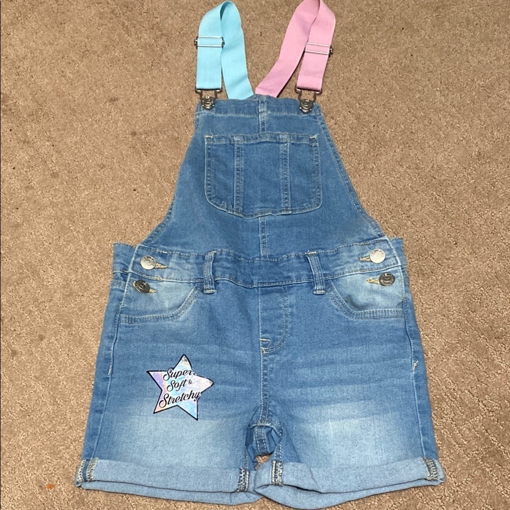 Blue and Pink Overalls NWOT Spring Summer whimsical Charming Denim